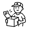 parcel delivery man icon