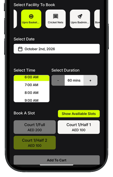 Facility availability interface